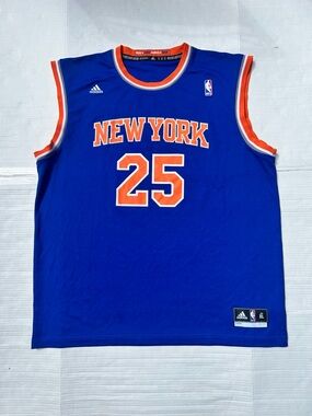adidas New York Knicks Blue Orange #25 Basketball Jersey
